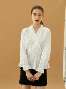 cross frill shirts_white