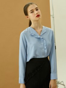 frill open shirts_skyblue