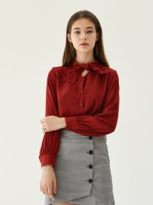 frill tie shirts_red