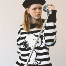 [FW18 Peanuts] Snoopy Stripe Pullover Knit(Black)