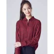 레드 깅엄체크 루즈핏 베이직 셔츠 (358864CY16)