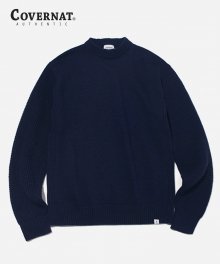 PATTERN MIXED CREWNECK KNIT NAVY