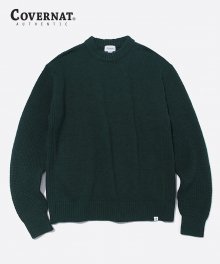 PATTERN MIXED CREWNECK KNIT DARK GREEN