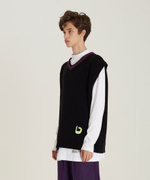 D Oversize Knit Vest(BK)