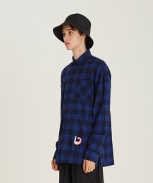 D Embroidery Check Shirts(BL)