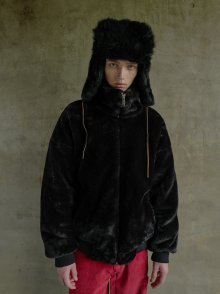 Clasic Fur Zip-Up Jacket (BLACK)