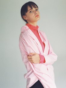 18fw basic cotton shirt skyblye pink