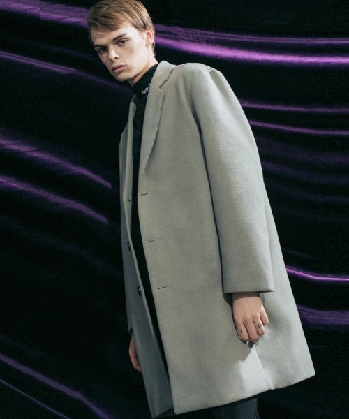 플라스크(flask) 울 세미오버핏 싱글 코트 [MINT]