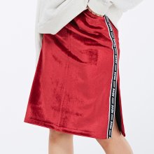 [NF] LINE VELVET MIDDY SKIRT BURGUNDY (NF18A019H)