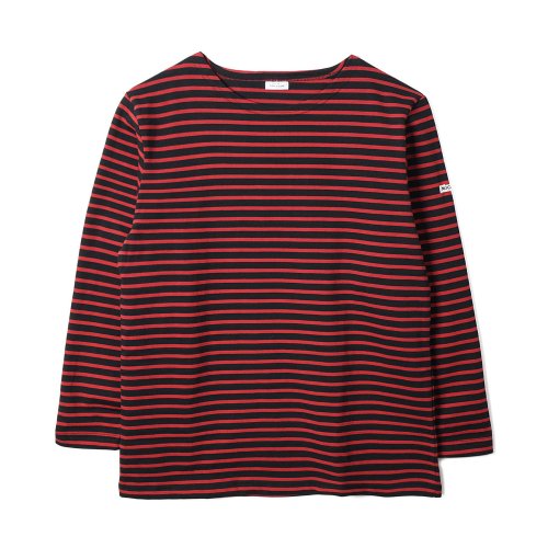 Boat-neck Basque Shirt Black x Red