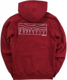 Distorted Sky Line Pullover Hood Red