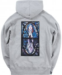 Two Virgin Mary Pullover Hood Grey