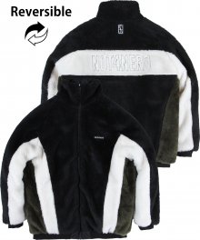 Reversible Symbol Logo Boa Fleece Jacket Black