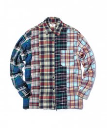 Lefty Patchwork Over Shirt Red