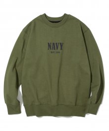 18fw navy sweat shirts khaki