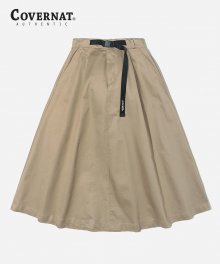 COTTON TWILL EASY SKIRT BEIGE