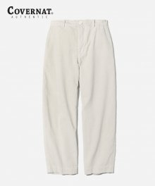 W CORDUROY WIDE PANTS IVORY