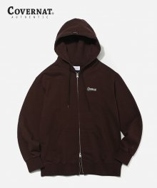 TAIL LOGO HOODIE ZIP-UP BROWN