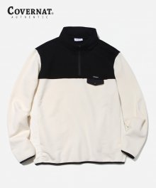 MIXED HALF ZIP-UP IVORY