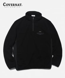 MIXED HALF ZIP-UP BLACK