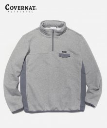 MIXED HALF ZIP-UP GRAY