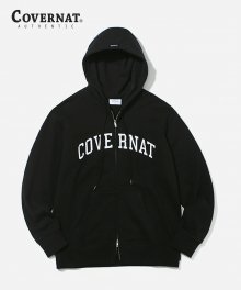 EMBROIDERY ARCH LOGO HOODIE ZIP UP BLACK