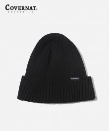 KNIT MEDIUM RIP BEANIE BLACK