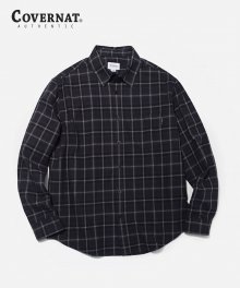 1PK CHECK SHIRTS BLACK