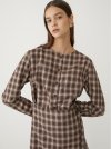 BUTTON CHECK ONE-PIECE_BROWN