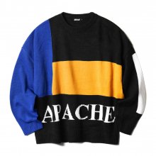 [NK] BLOCKY APACHE KNIT BLACK (NK18A009H)