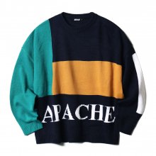 [NK] BLOCKY APACHE KNIT NAVY (NK18A009H)