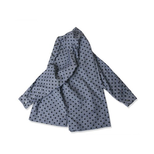 스웰맙(swellmob) 도트 샴브레이 롱셔츠 -네이비-