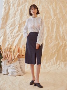 FRONT SLIT SKIRT  NAVY