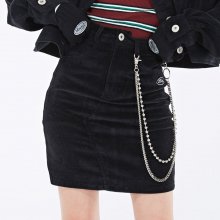 [NF] CORDUROY H-LINE SKIRT BLACK (NF18A051H)