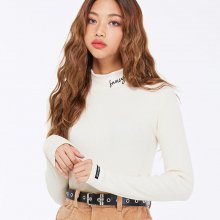 [NF] FANCY HALF POLA KNIT WHITE (NF18A077H)