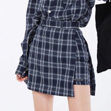 [NF] FANCY CHECK WRAP SKIRT NAVY (NF18A080H)