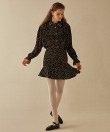 mini heart ruffle skirt_black