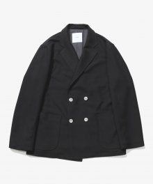 Gloss Double-Breasted Jacket [Black]