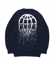 LMC PIXEL LOGO KNIT SWEATER navy