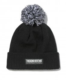 POMPOM Beanie Black