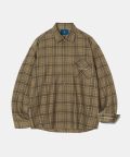 Fluff Mood Check shirt S24 Brown