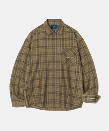 Fluff Mood Check shirt S24 Brown