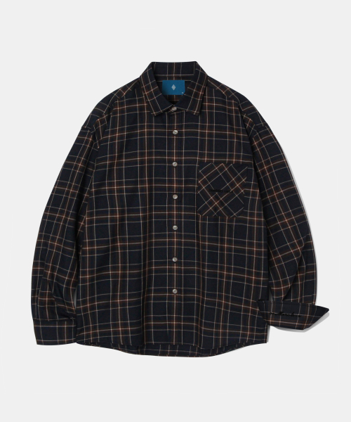 다이아몬드 레이라(diamondlayla) Fluff Mood Check shirt S24 Navy