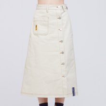 Front Pocket Cotton Skirt_Beige