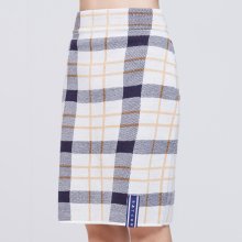 Tartan Check Knit Skirt_Oatmeal