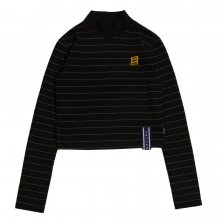 Stripe Knit Turtleneck_Black