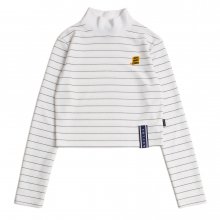 Stripe Knit Turtleneck_White