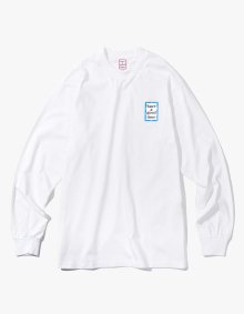 BLUE MINI FRAME L/S TEE - WHITE