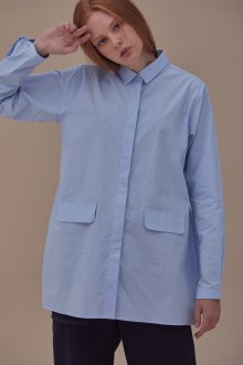 하퍼 포켓 셔츠 - 블루