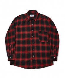 Semiover Flannel Check Shirts (Red)